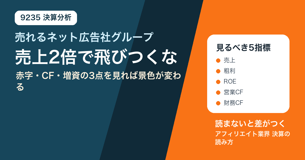 売れるネット広告社グループ決算分析サムネイル